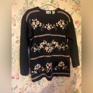 PAUL HARRIS DESIGN VTG Blend Embroidered Sweater Women's Size Small
